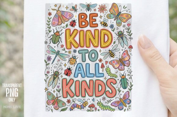 Be Kind to All Kinds Insect Garden PNG