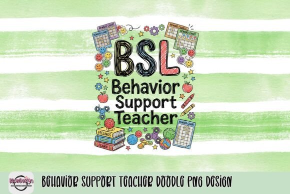 Celebrate Educators with Behavior Support Teacher Doodle PNG Design
