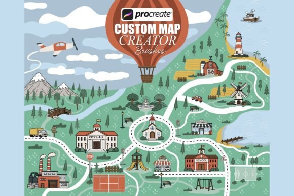 Procreate Map Creator Stamp Brushes