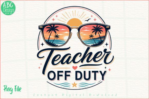 Teacher Off Duty Beach Sunset PNG
