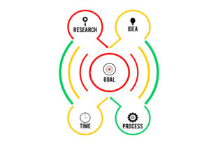 Visual Storytelling with Business Infographics: The Power of Timeline with 5 Steps, Circles, and Rings